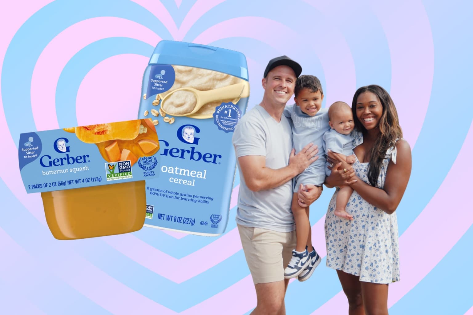 Caregiver nurturing baby with GERBER nutrition